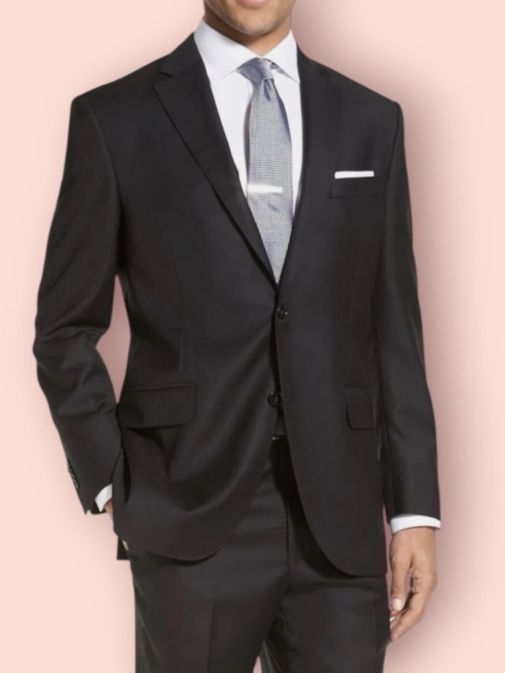 PETER MILLAR Classic Pure Virgin Wool 2 Button Black Blazer Suit Jacket